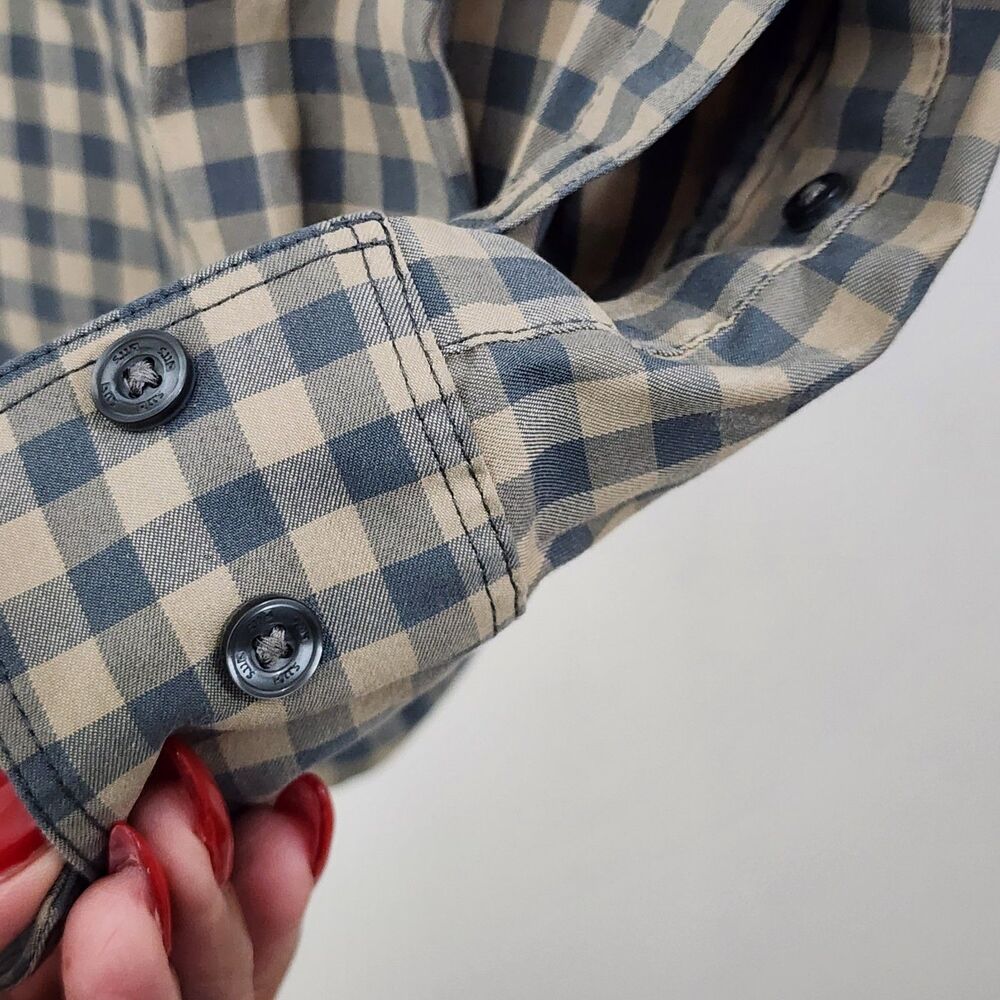 5.11 Tactical Covert Flex Shirt Long Sleeve Snap Plaid Blue Beige Mens Large L - Picture 12 of 16